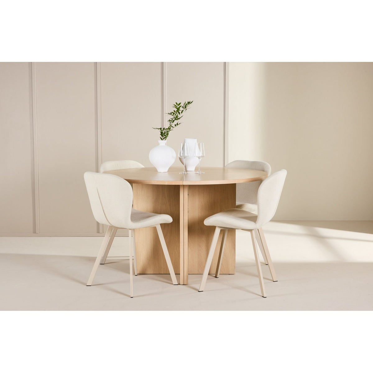 Strada, Lilja Oval matgrupp Beige, Vitpigmenterad, ⌀120
