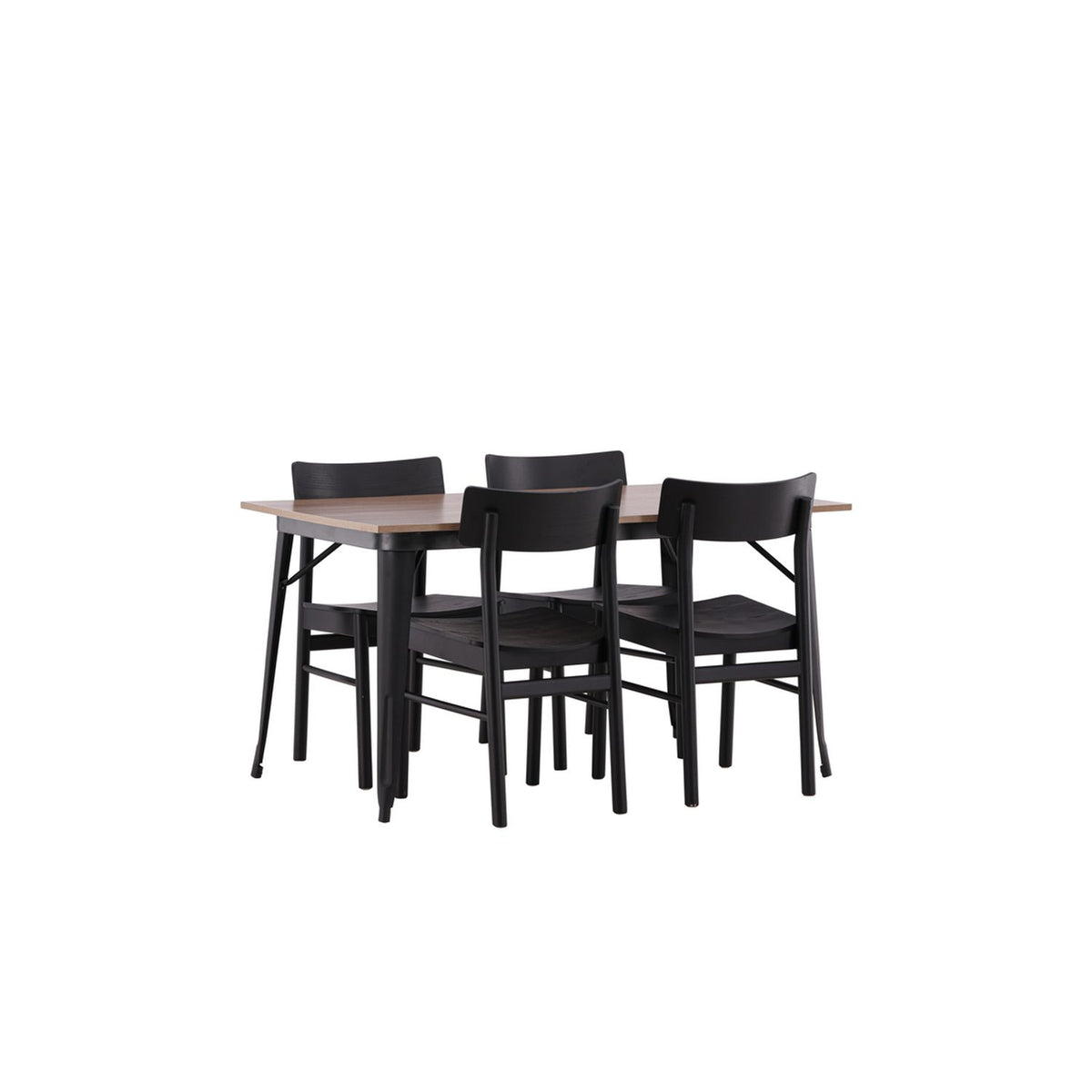 Tempe, Montros Rektangulär matgrupp Svart, Valnöt, 140 x 80
