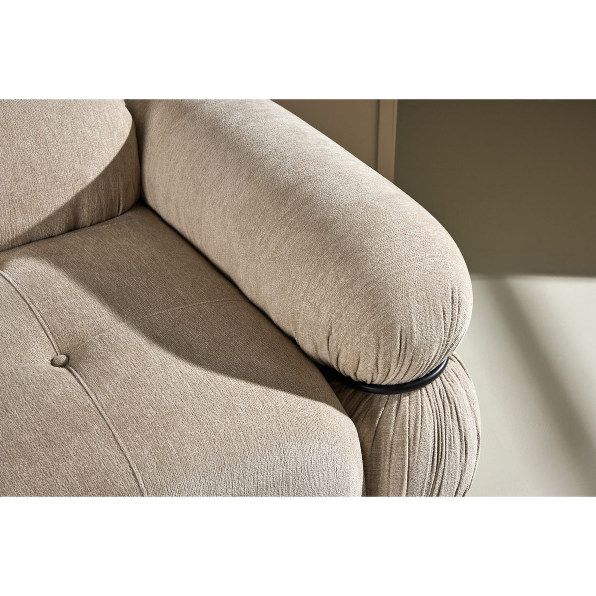 Mika Soffmodul Beige, Vänster Hörndel, Svart