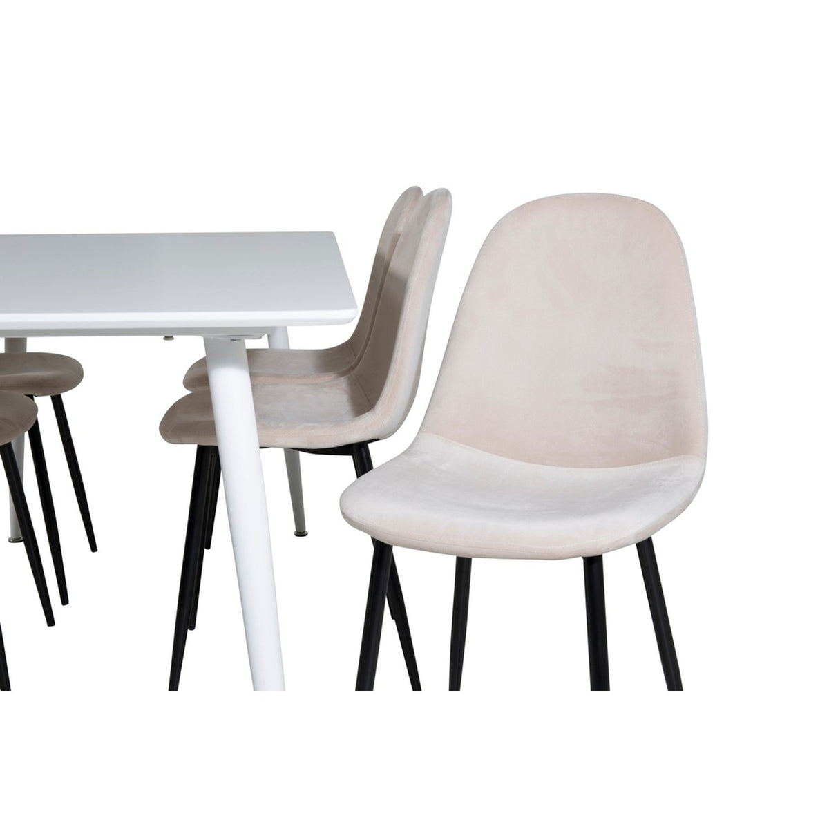Polar, Polar Rektangulär matgrupp Beige,Svart, Vit, 180 x 90