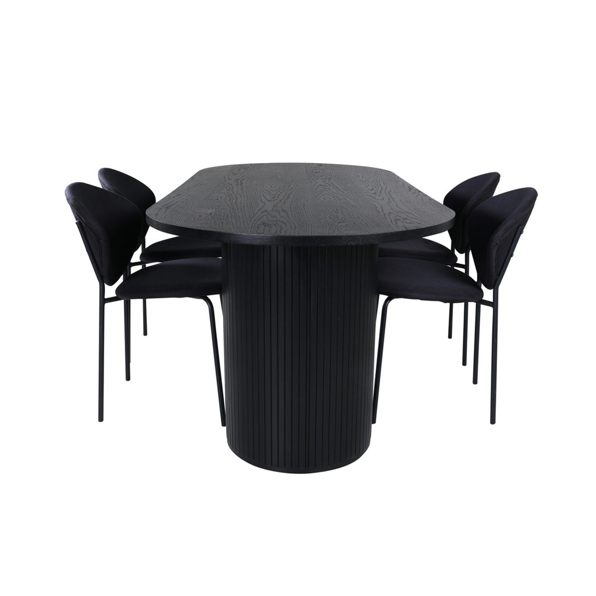 Bianca, Vault Oval matgrupp Svart, Svart, 200 x 90