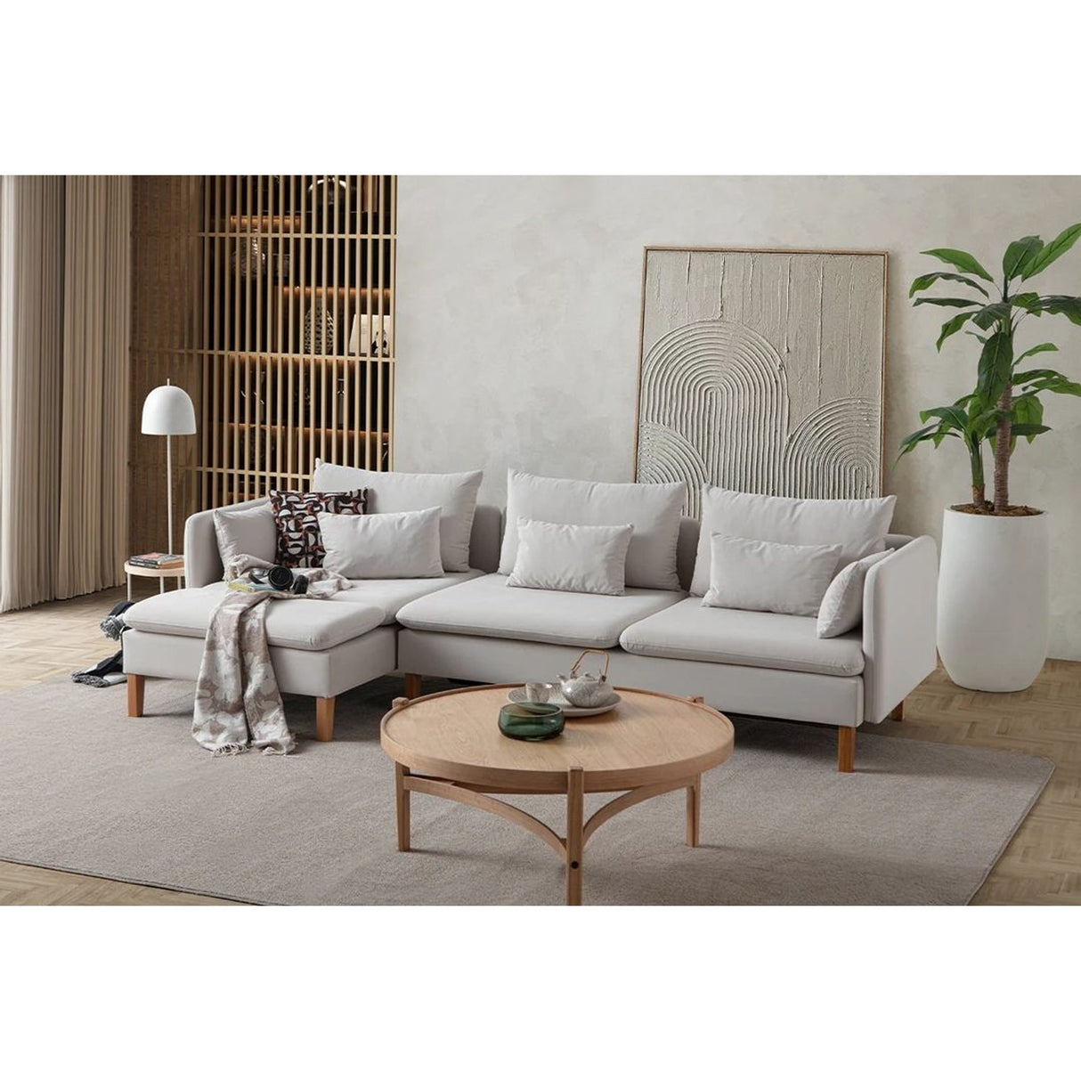 Quito Relax (185 x 95 x 92 cm) Hörnsoffa Creme