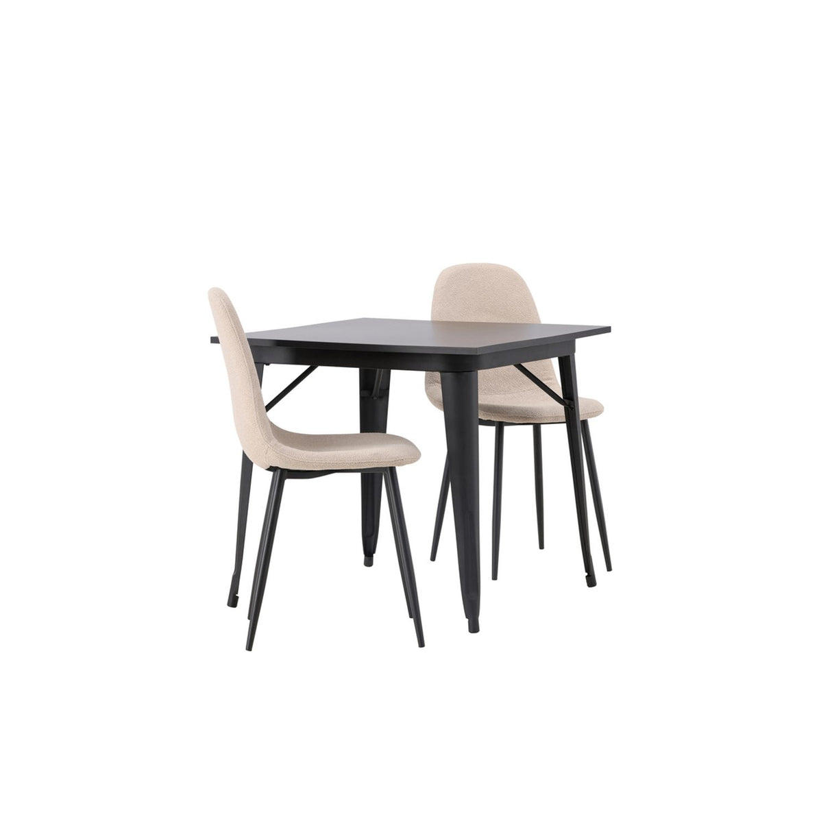 Tempe, Polar Rektangulär matgrupp Beige,Svart, Svart, 80 x 80