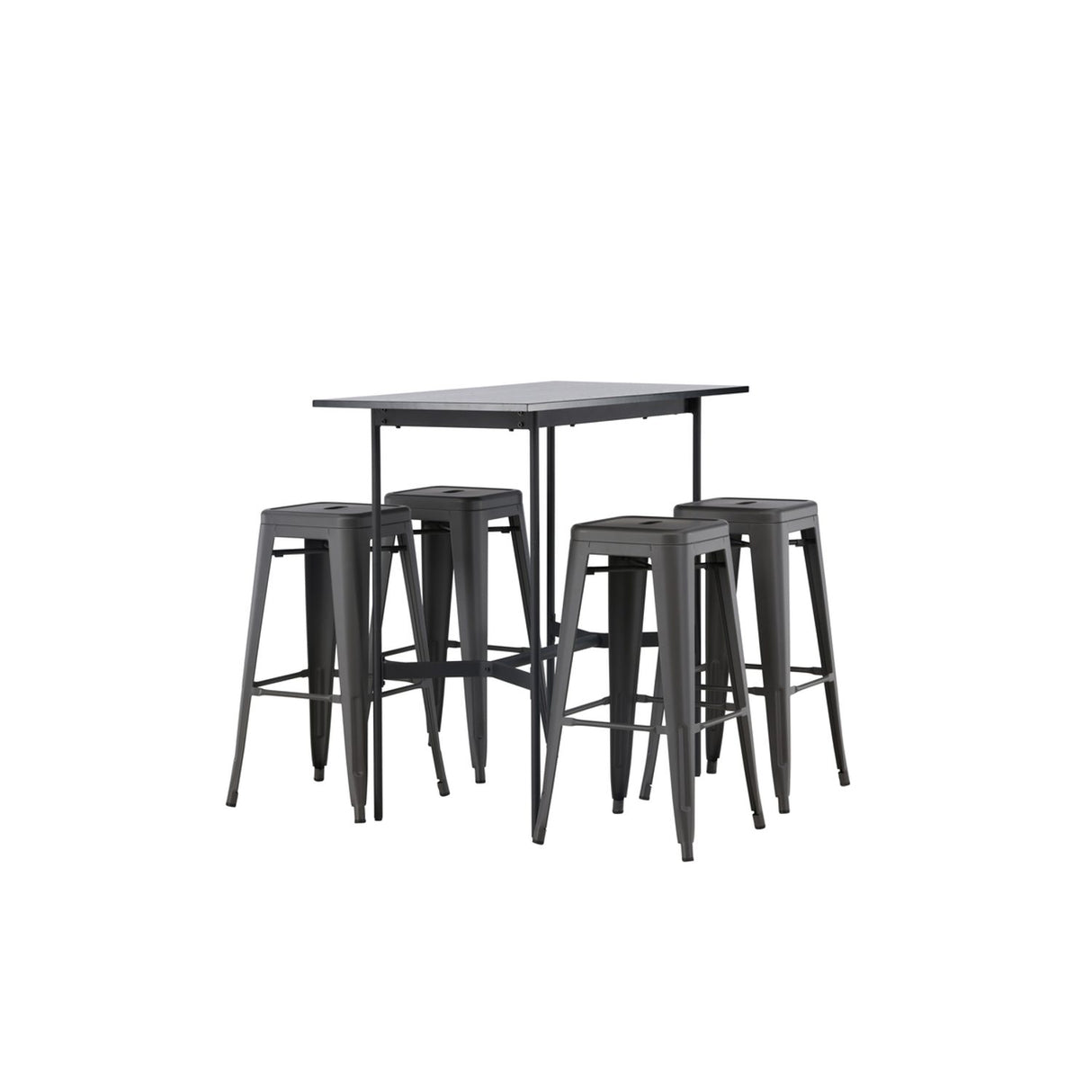 Rax, Tempe Rektangulär matgrupp Mörkgrå, Svart, 120 x 60