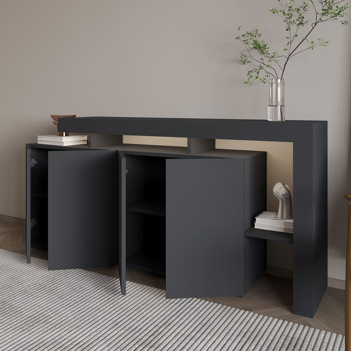 Cork (170 x 80 x 35 cm) Konsolbord Antracit