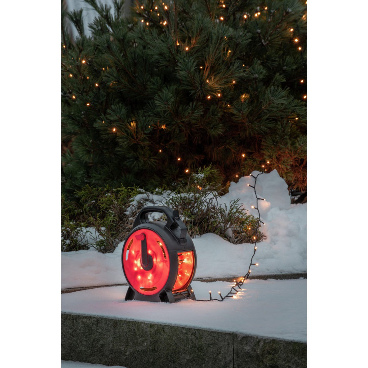 med Sladdvinda LED Svart Soft-cable Ljusslinga Ute 41.93m, Amber