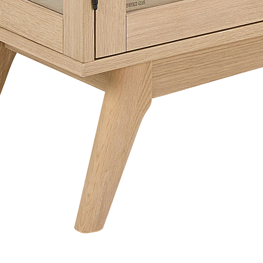 Molde Vitrinskåp 192x94x40 cm Vitpigemnterad Ek