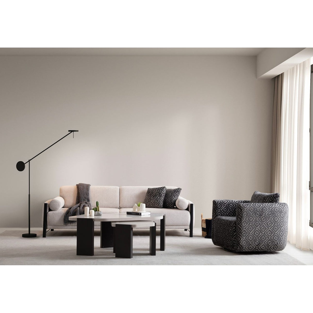 Norra (235 x 67 x 100 cm) 3-sitssoffa Beige