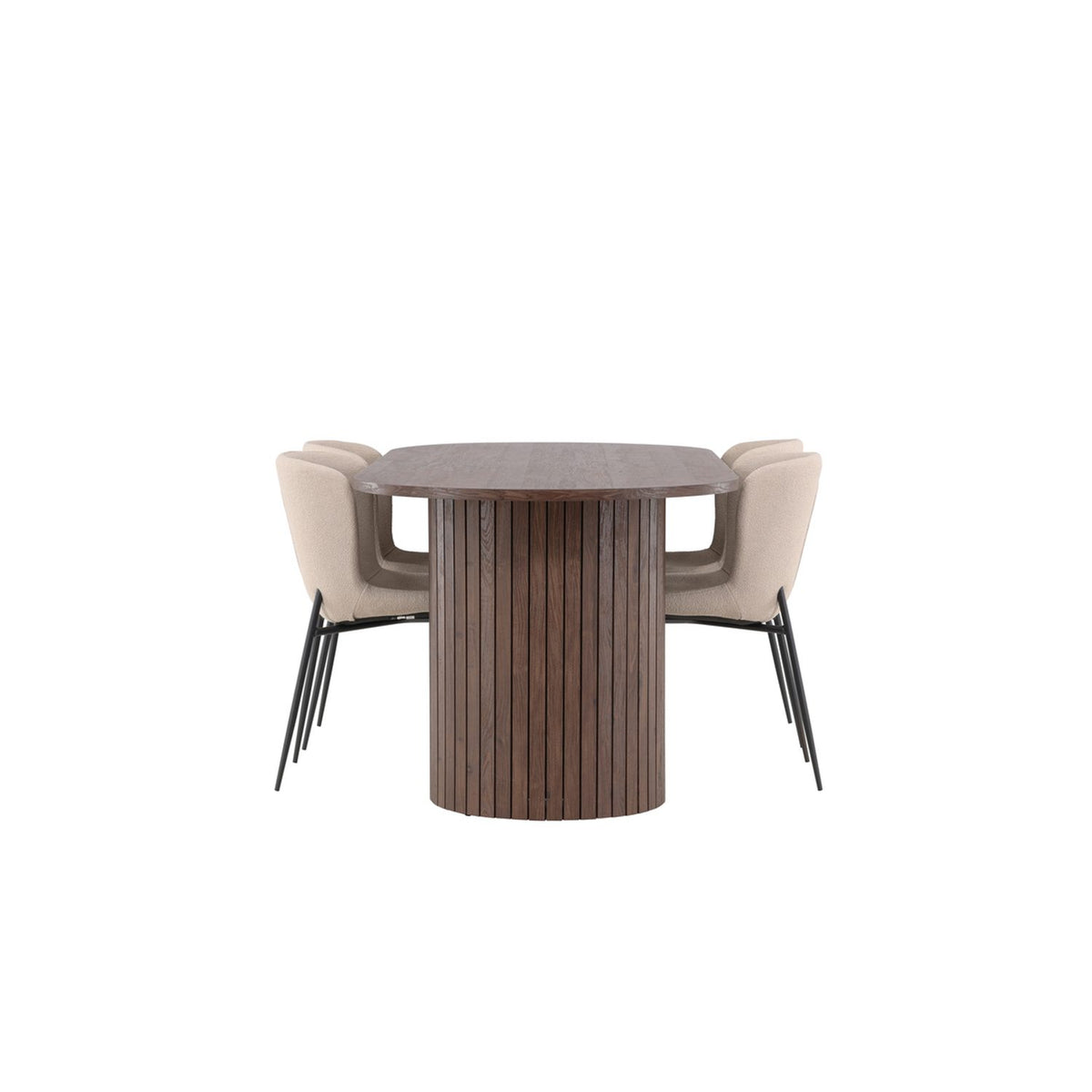 Härön, Modesto Ovalt matgrupp Beige,Svart, Mocka, 200 x 90