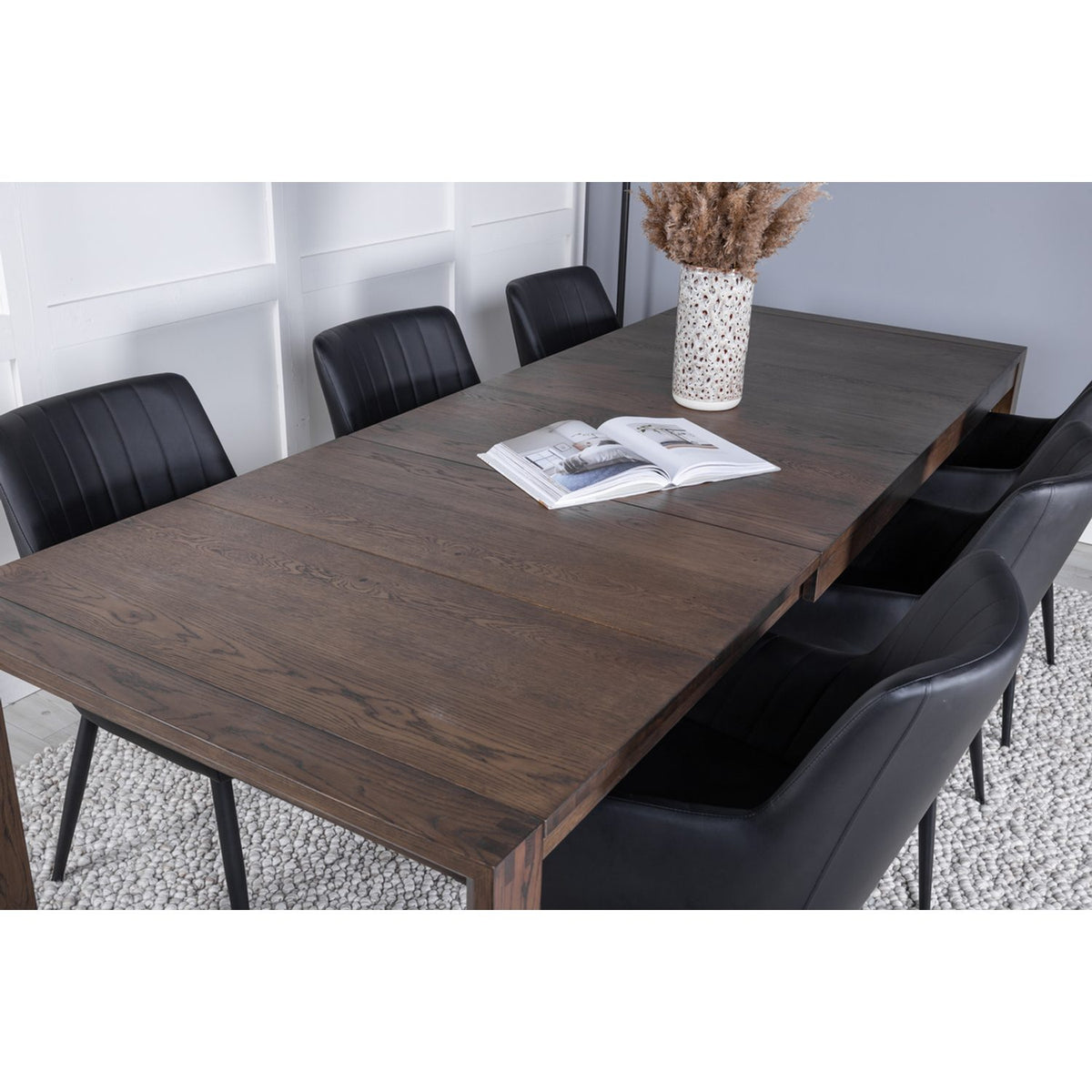 Slider, Comfort Rektangulär matgrupp Svart, Natur, 170 x 95