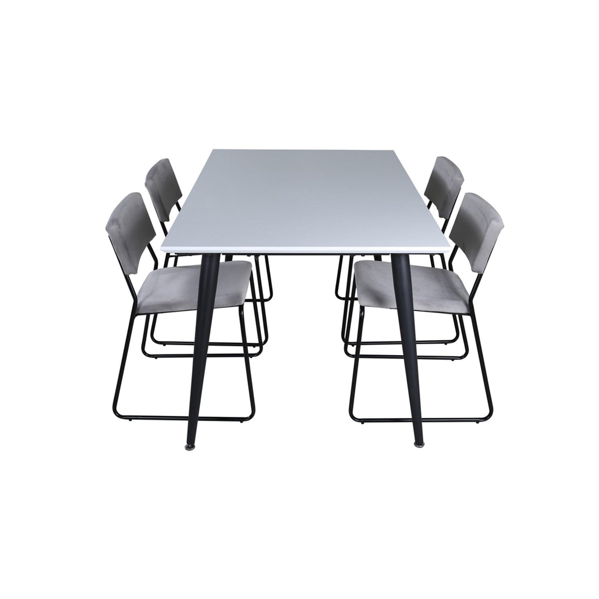 Jimmy, Kenth Rektangulär matgrupp Svart, ljusgrå, Svart,Vitt, 150 x 90