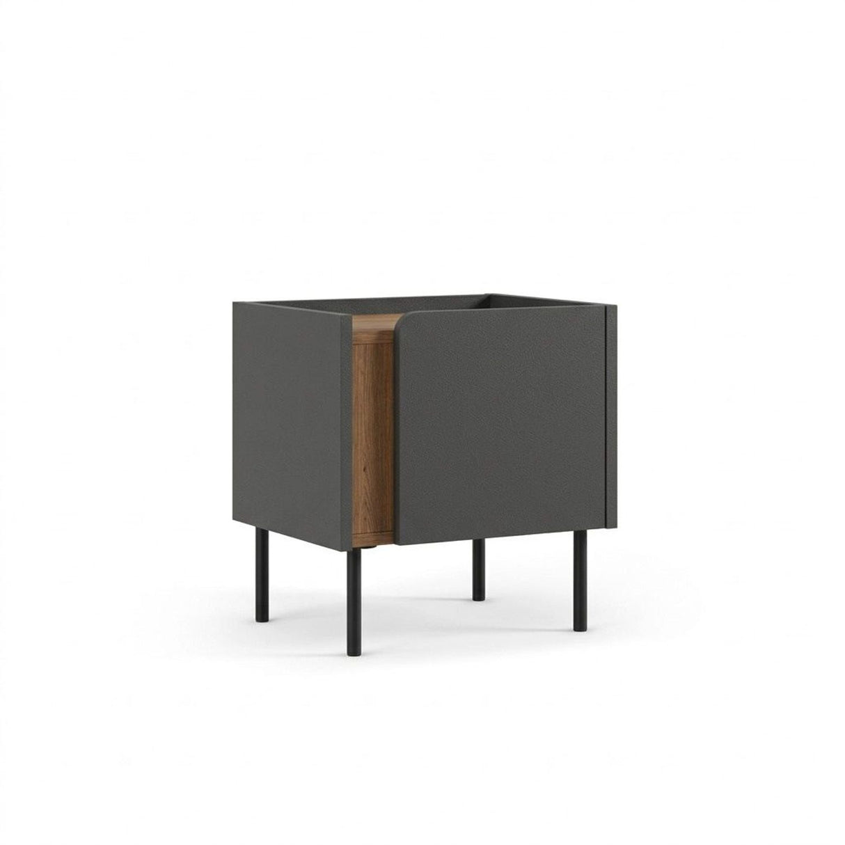 Lucile (45,5 x 47,8 x 35 cm) Nattduksbord Naturlig ek antracit svart