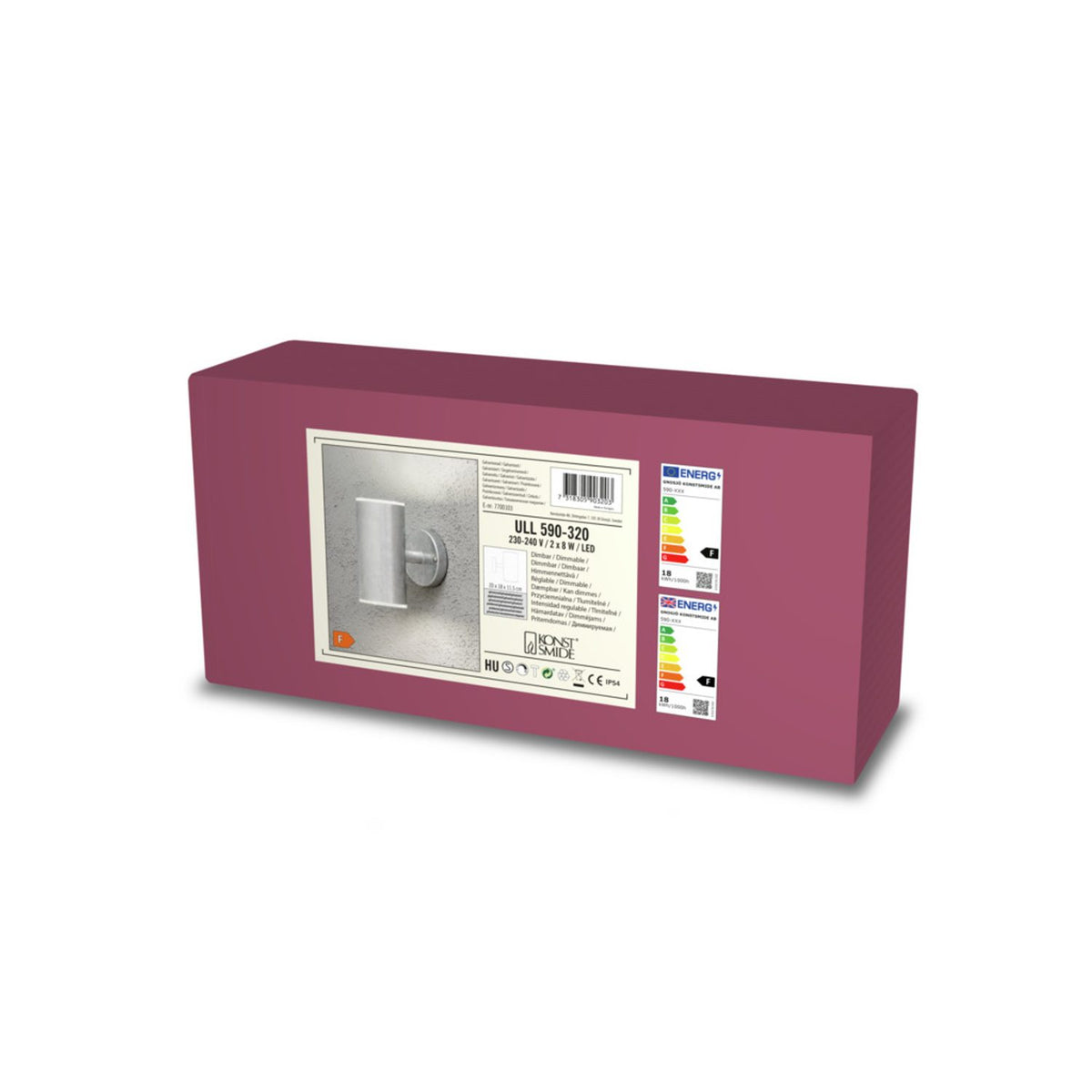 Ull HP-LED Proline 2x8W Vägglampa Ute