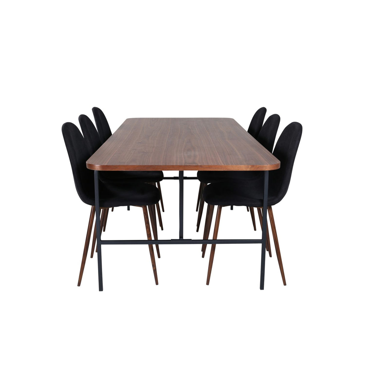 Uno, Polar Rektangulär matgrupp Svart,Natur, Svart,Natur, 200 x 90