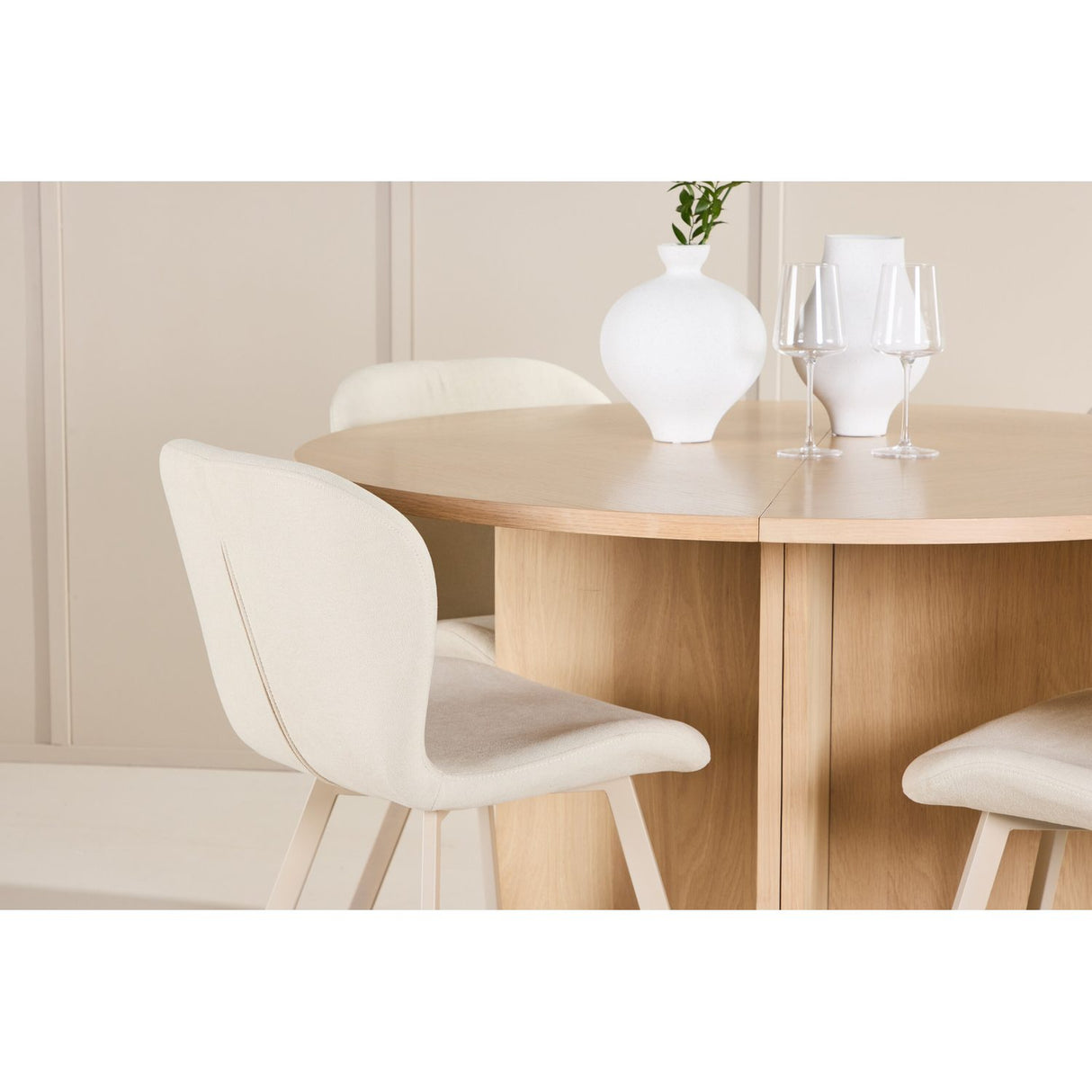 Strada, Lilja Oval matgrupp Beige, Vitpigmenterad, ⌀120