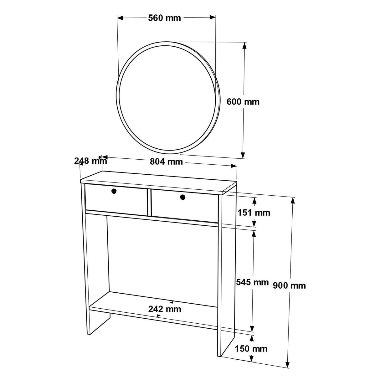 Kotor (80,4 x 90 x 24,2 cm) vit Sideboard