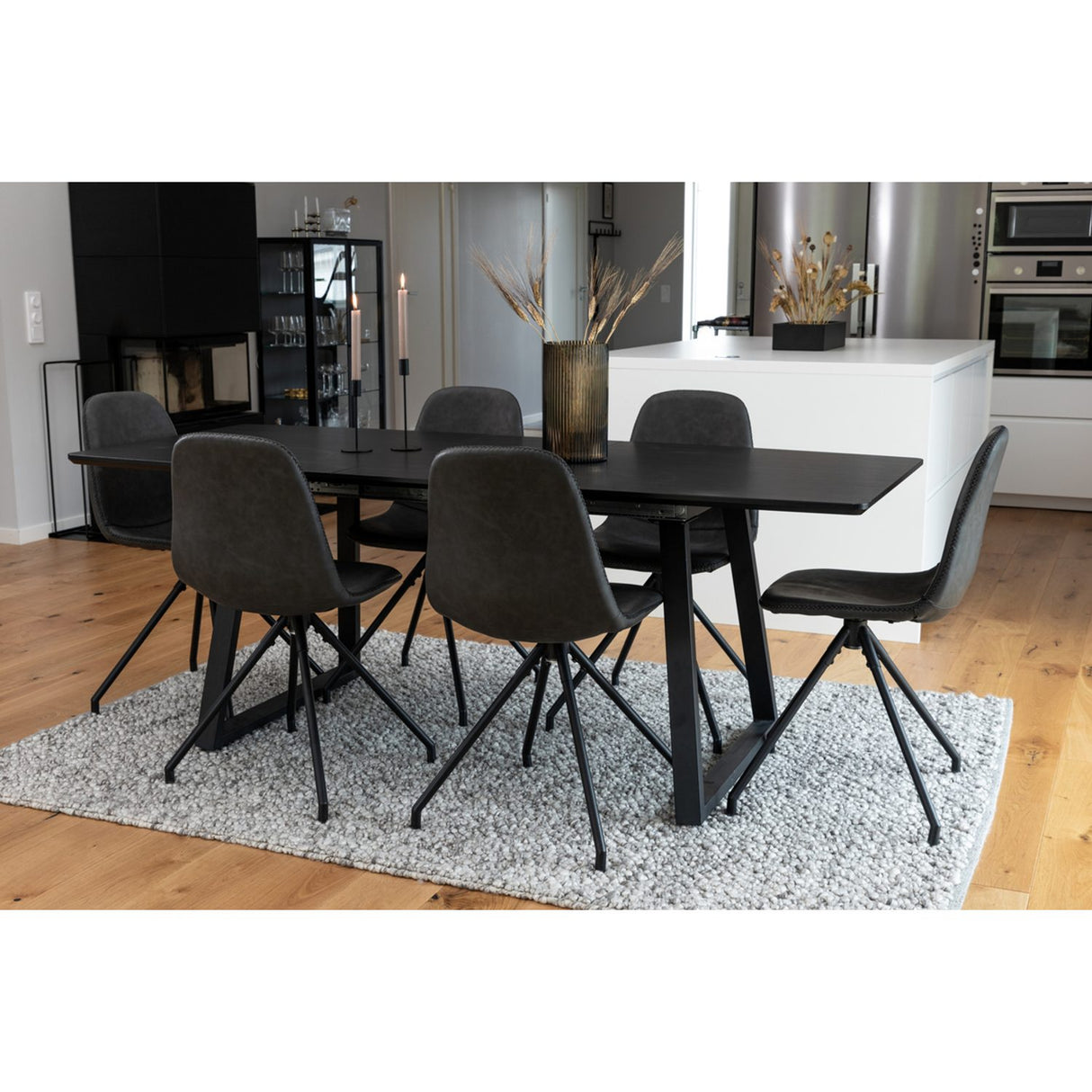 Inca, Polar Rektangulär matgrupp Svart, Svart, 160 x 85