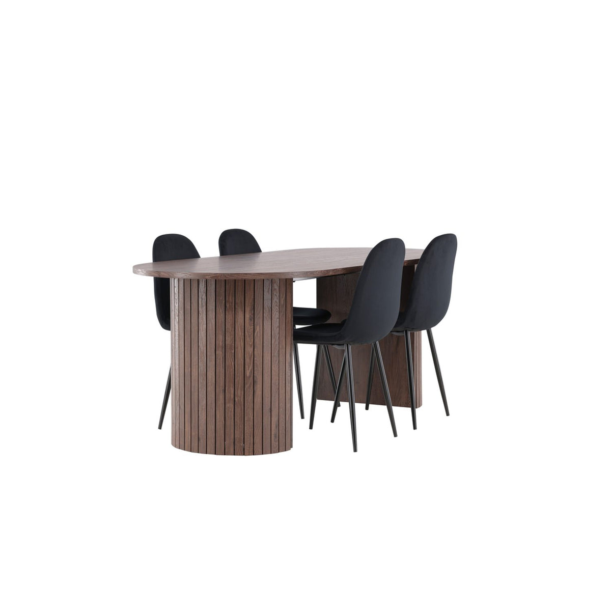 Härön, Polar Ovalt matgrupp Svart, Mocka, 200 x 90