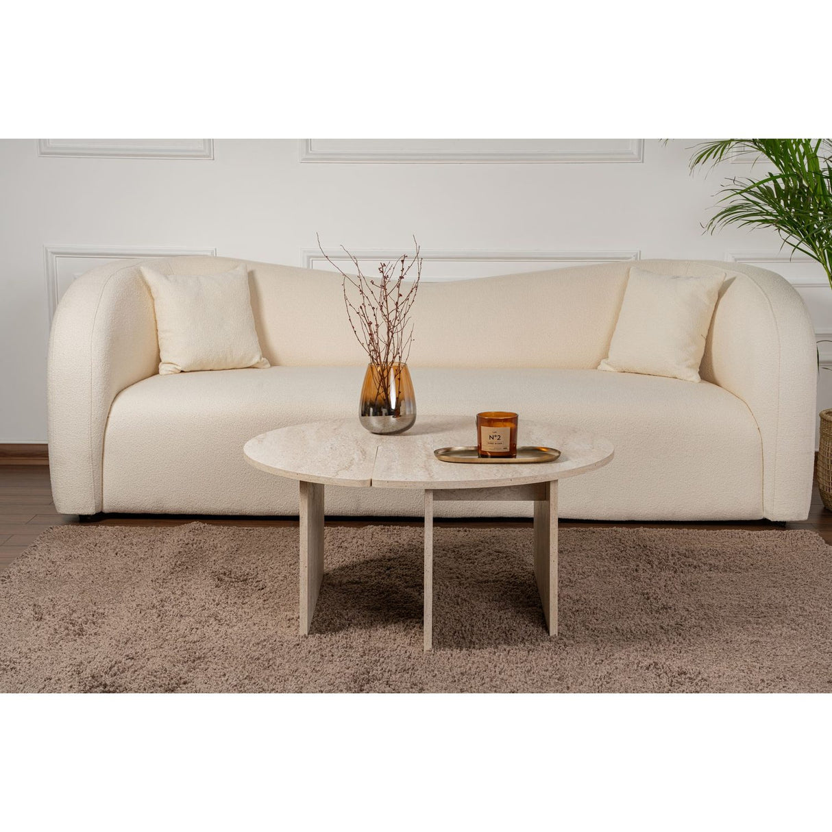 Salma Soffbord Travertine