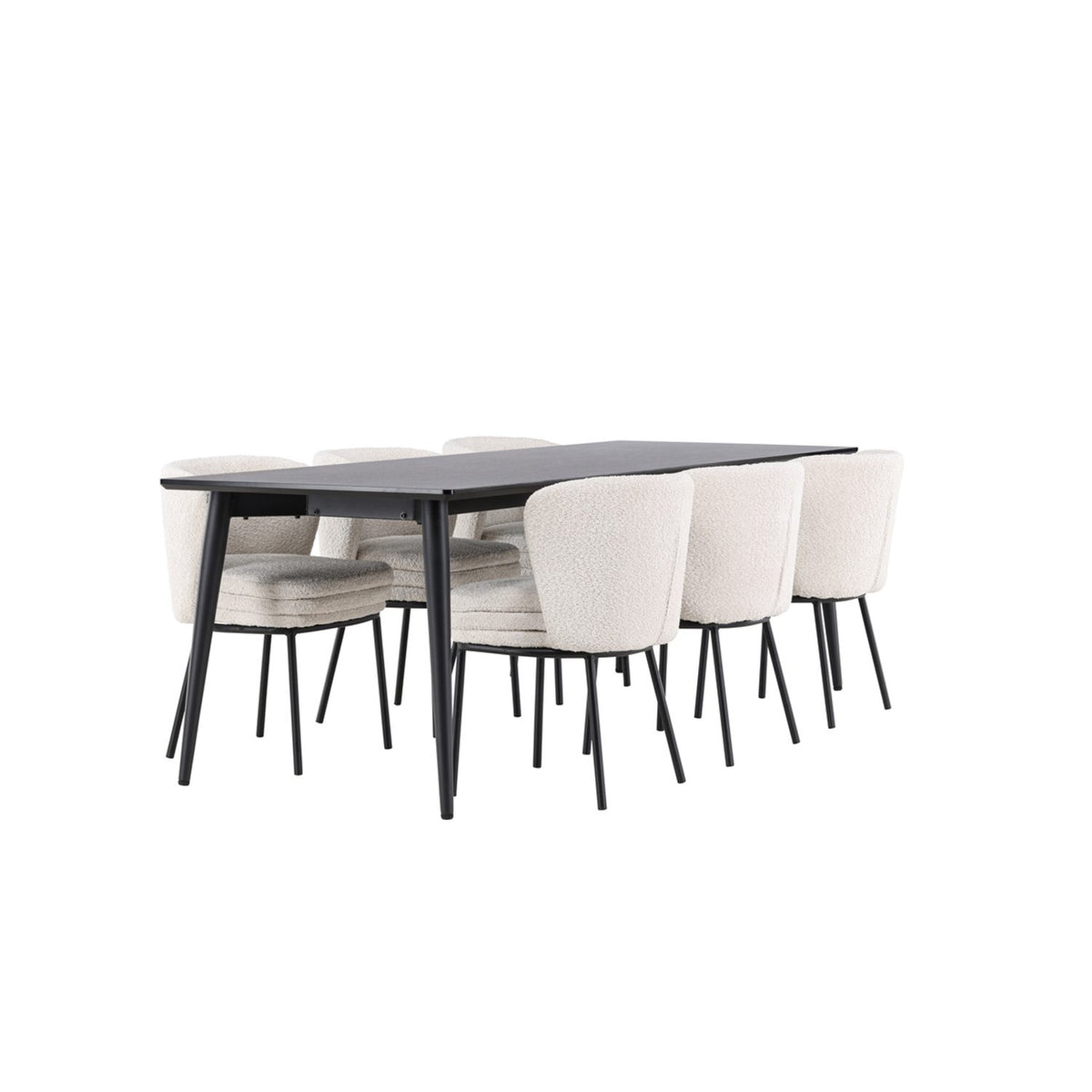 Ellis, Agnes Rektangulär matgrupp Svart,Vit, Svart, 230 x 85