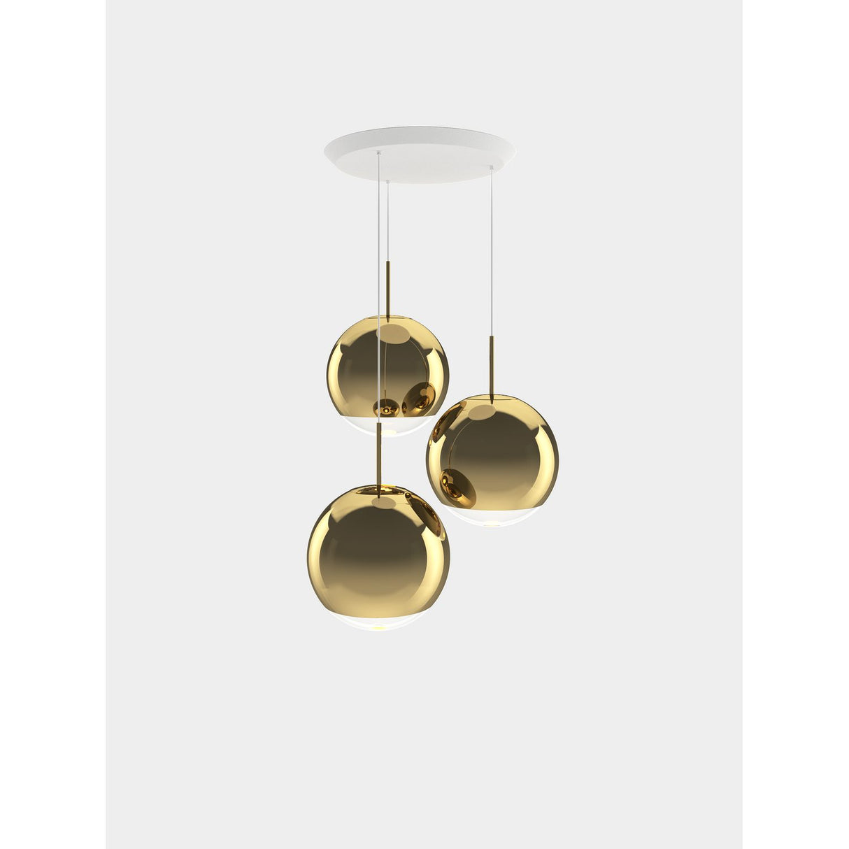 Mirror Ball Round Pendelsystem LED Gold