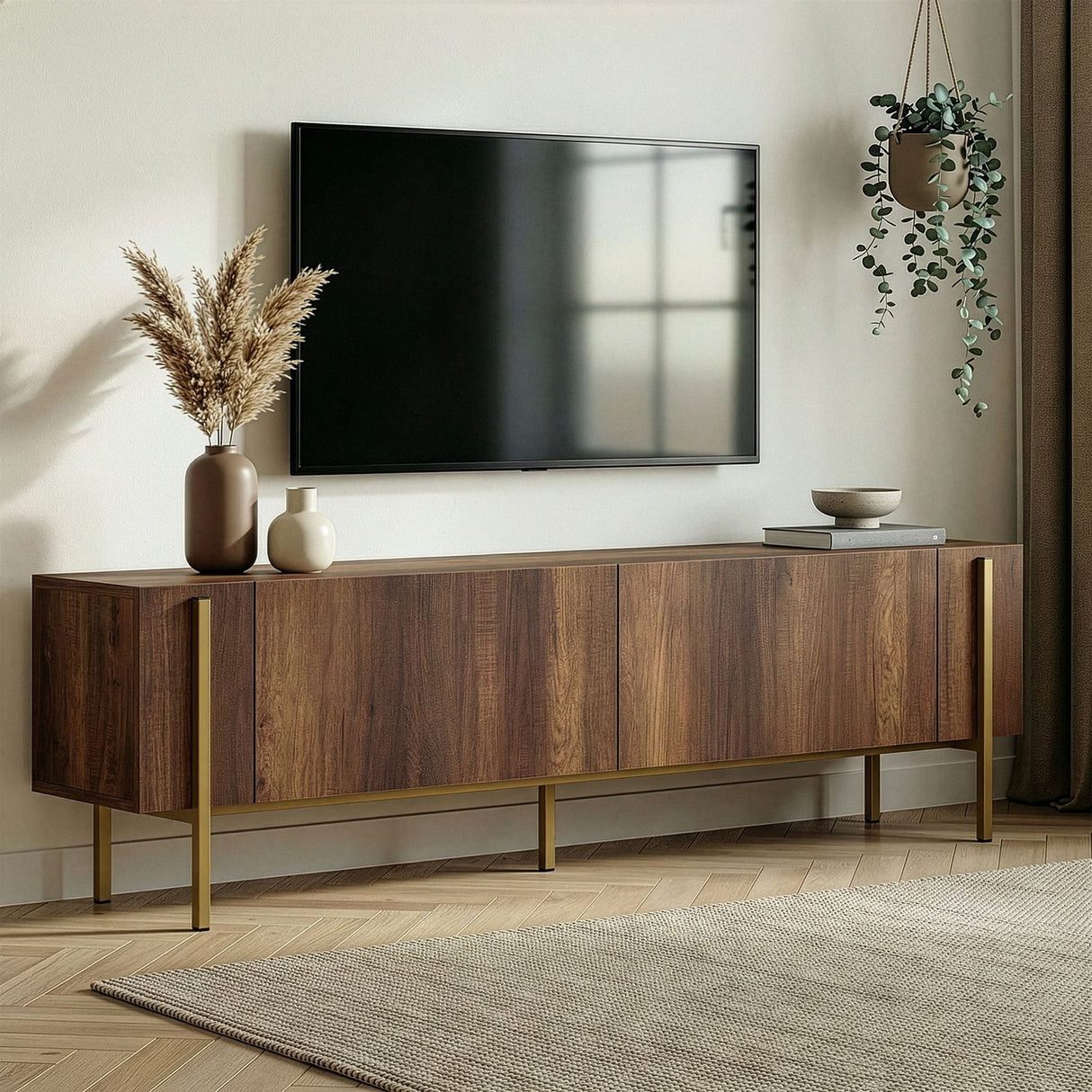 Carlito TV-bänk Walnut Gold