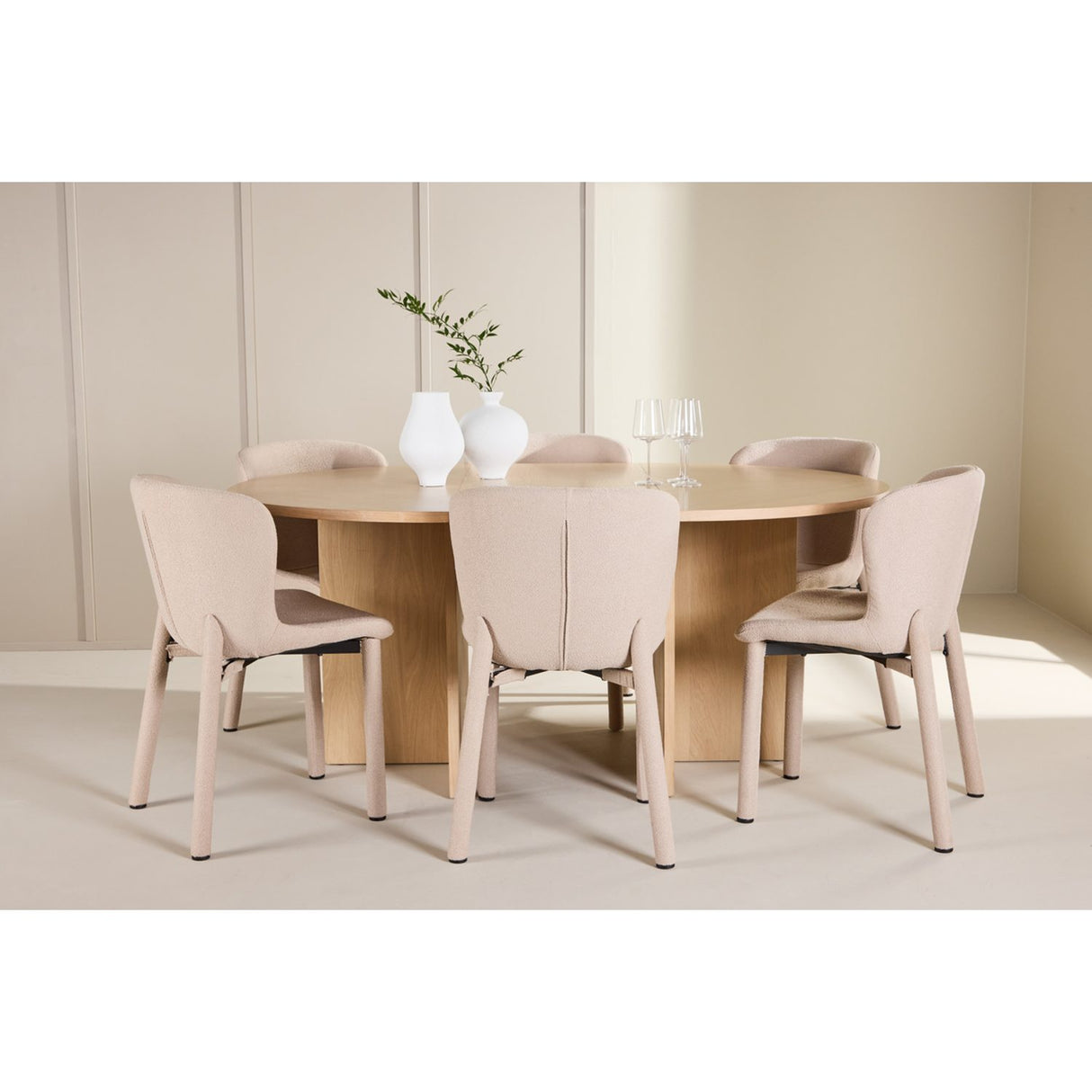 Strada, Astoria Oval matgrupp Beige, Vitpigmenterad, ⌀120