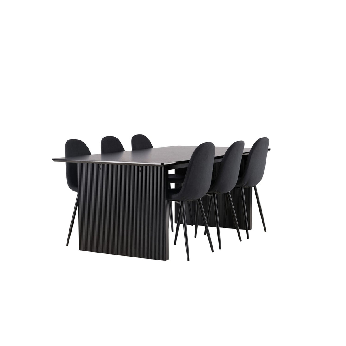 Vail, Polar Rektangulär matgrupp Svart, Svart, 200 x 100