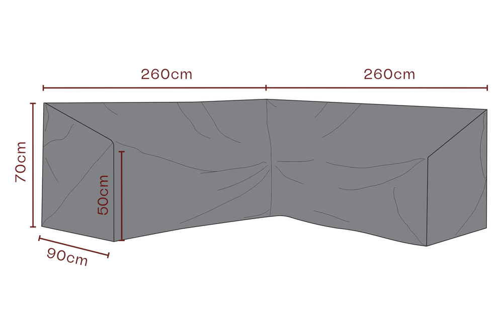 Möbelskydd till Hörnsoffa Svart Andas, 260x90x70 cm, 260 cm