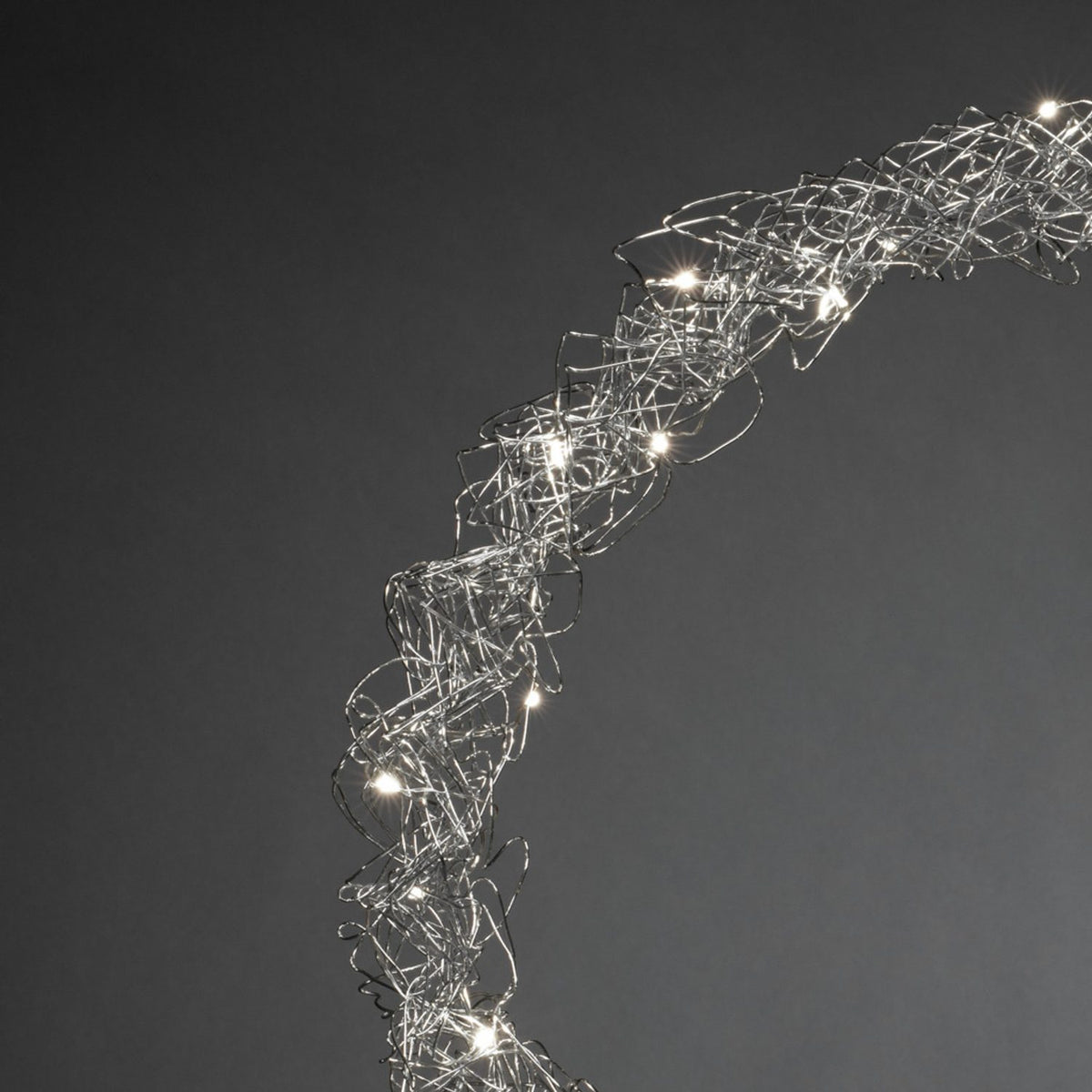 45 cm 40 varmvita LED Julkrans med Belysning Silver