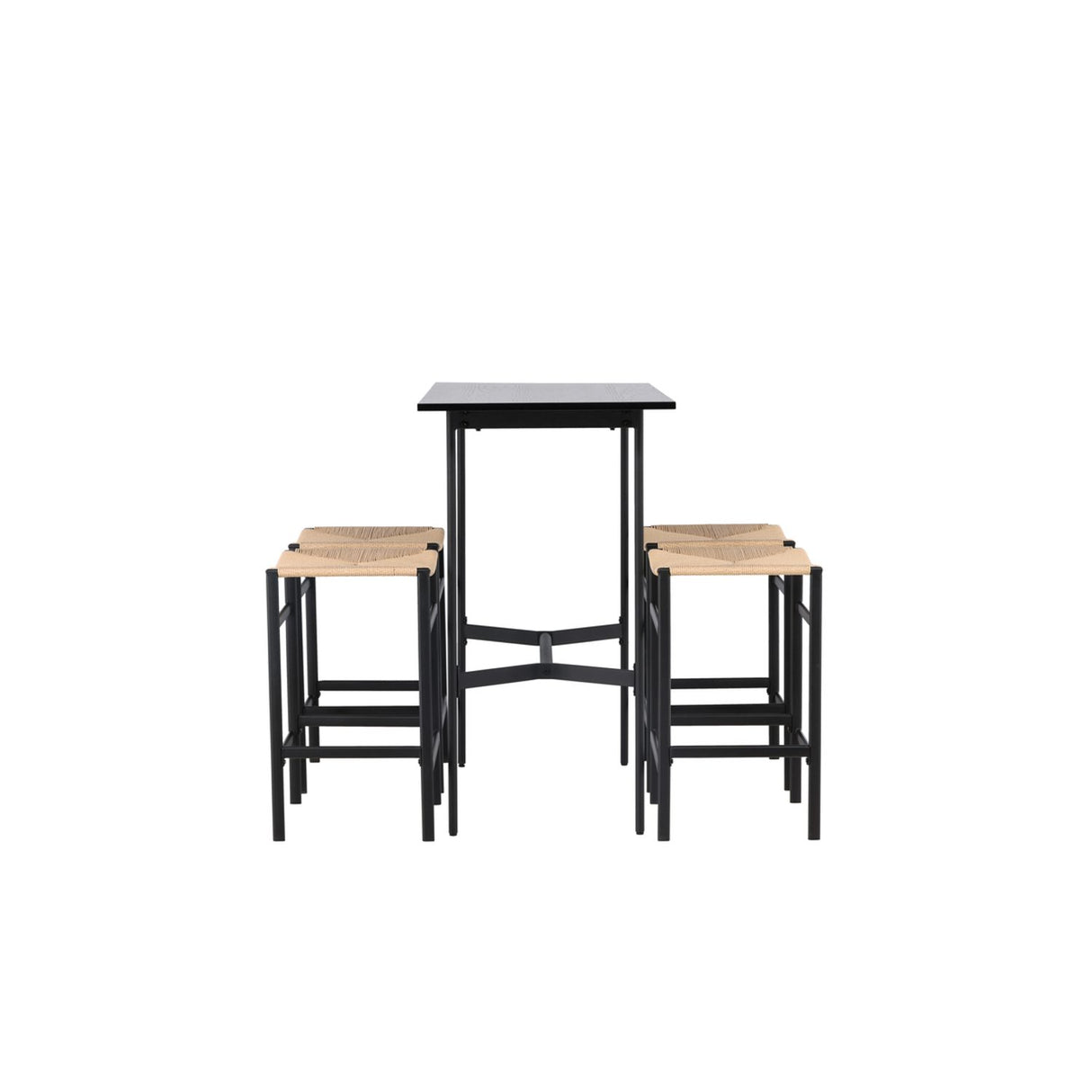 Rax, Polly Rektangulär matgrupp Svart, Natur, Svart, 120 x 60