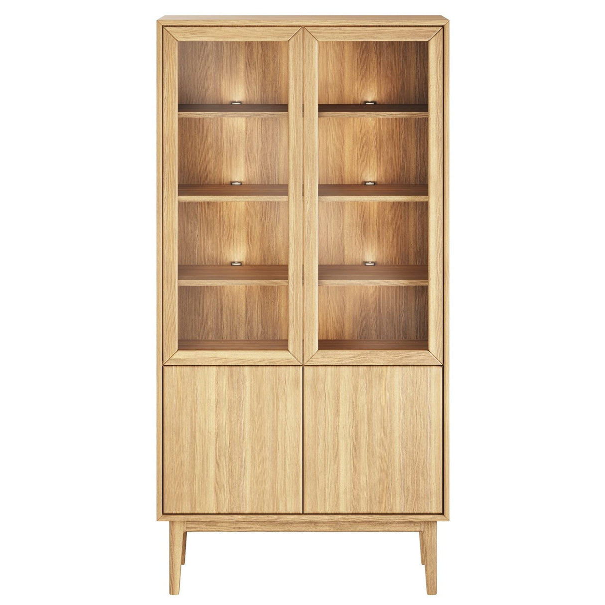 Broholm Solid Vitrinskåp 100x197 cm Oljad Ek