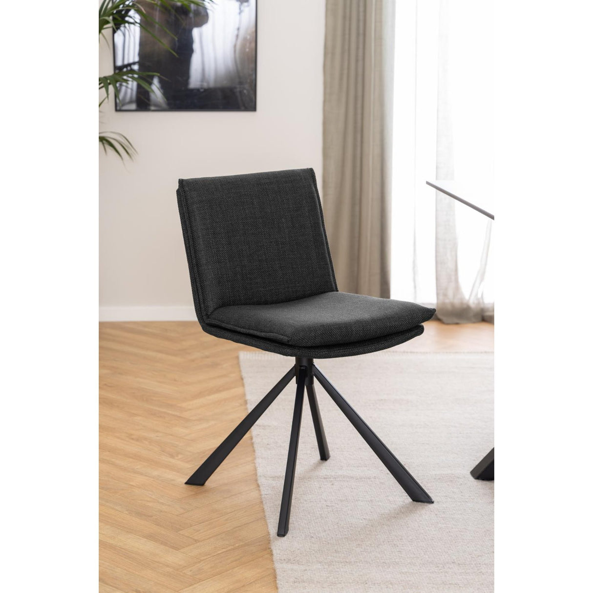 Cranston Matstol Basel tyg Mörkgrå