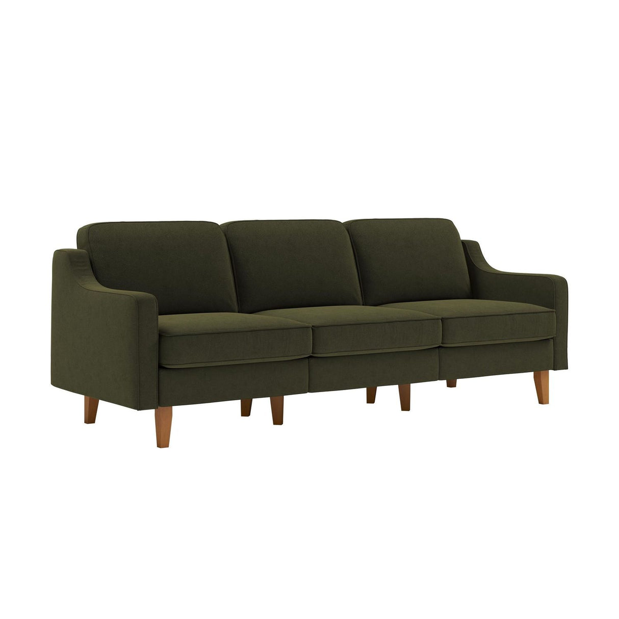 Kingston Extra (220 x 84 x 87 cm) 3-sitssoffa Olivgrön valnöt