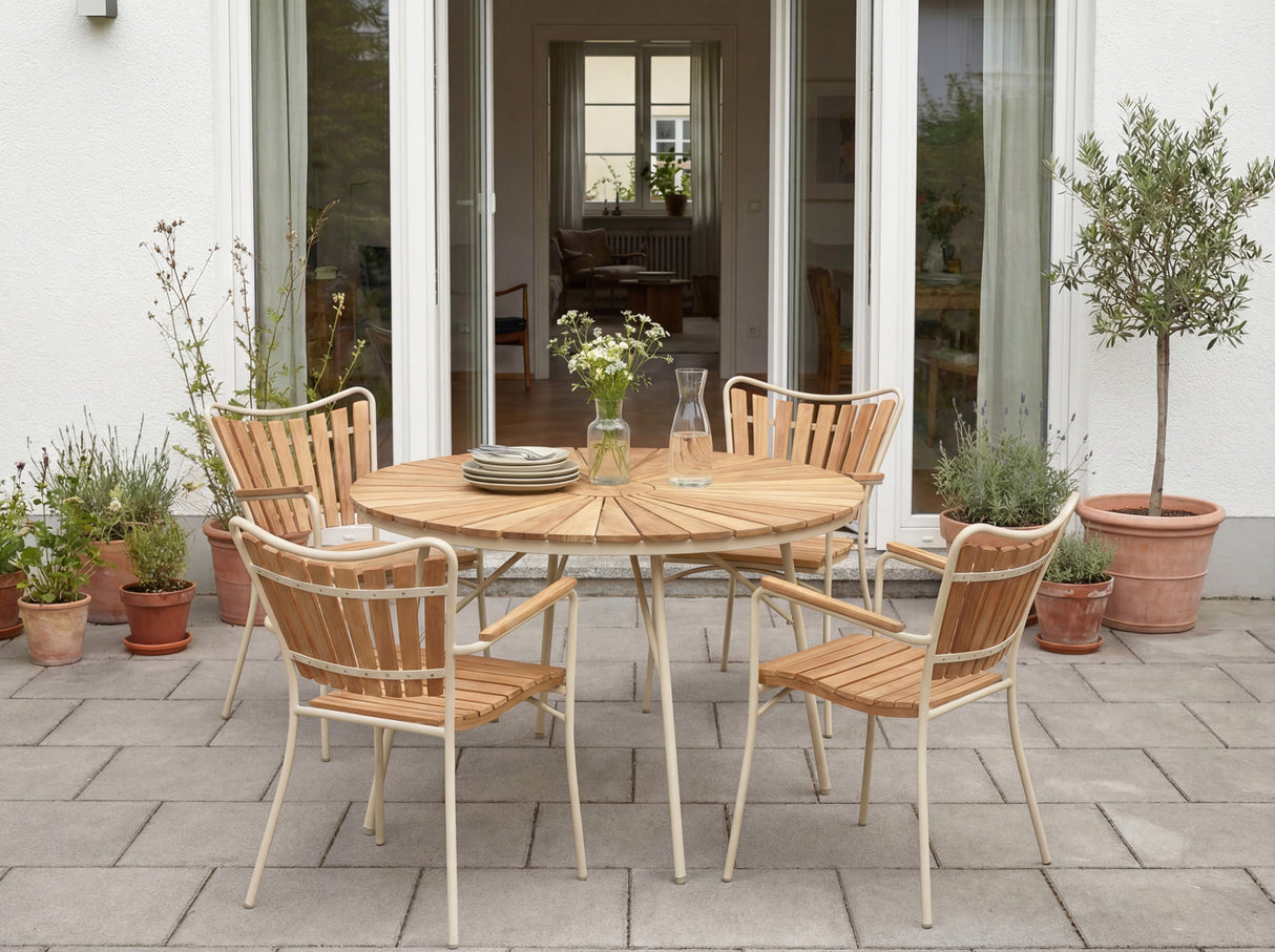 Ellen Trädgårdsstol i Teak och Aluminium Sandy Grey