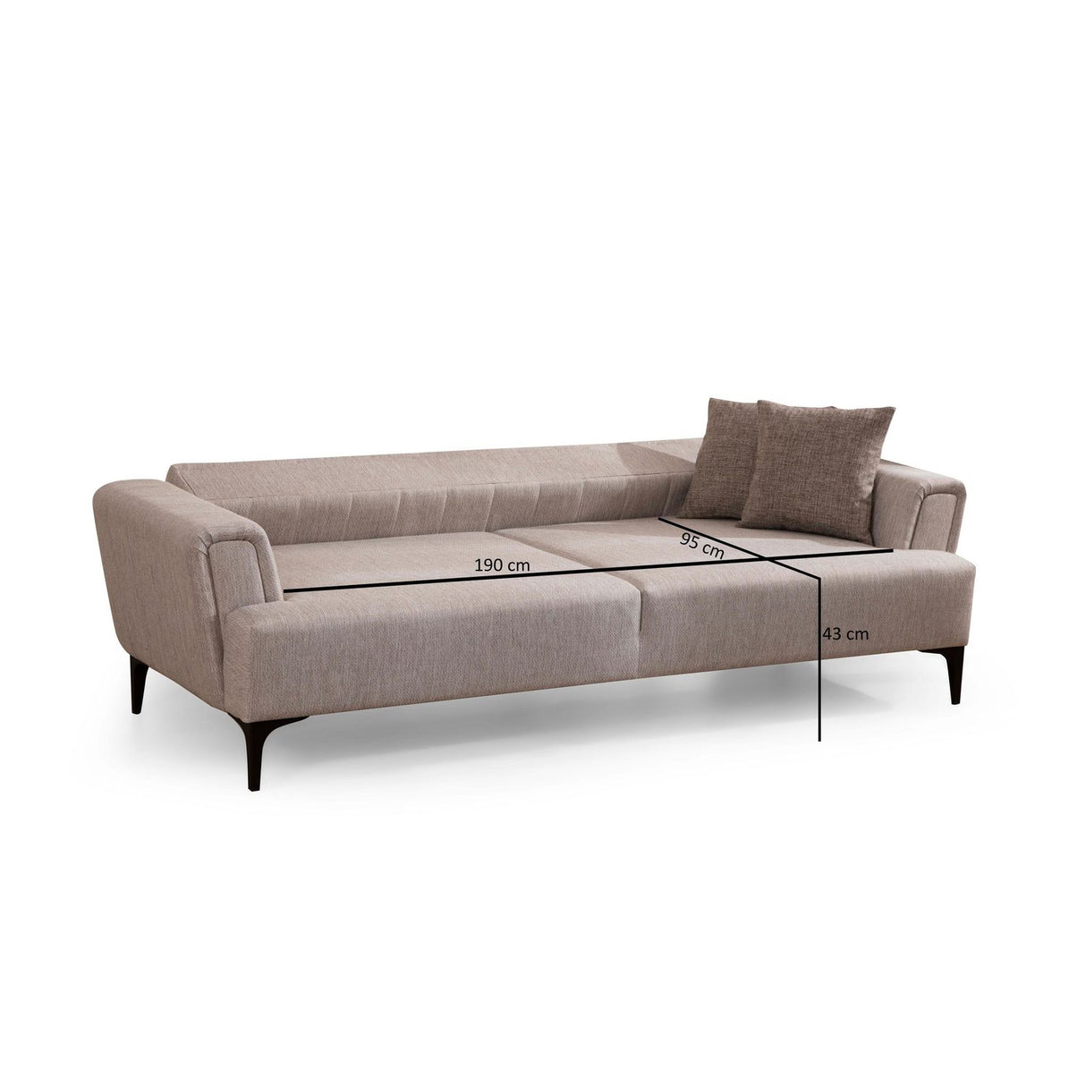 Jakarta (230 x 95 x 77 cm) 3-sits bäddsoffa Beige