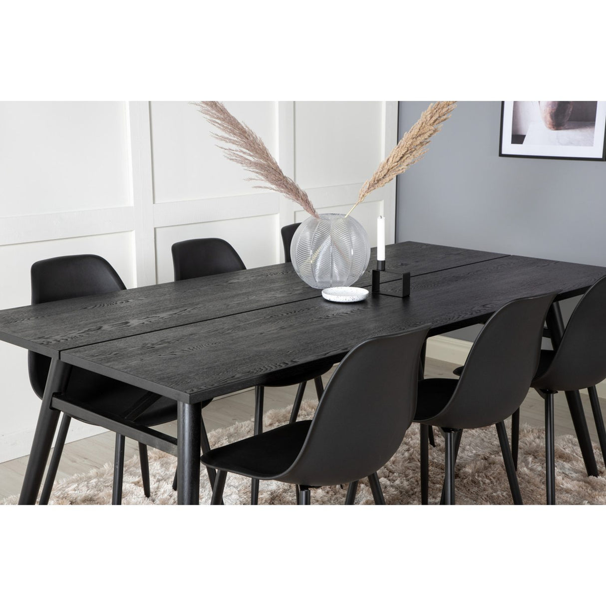 Sleek, Polar Rektangulär matgrupp Svart, Svart, 195 x 95