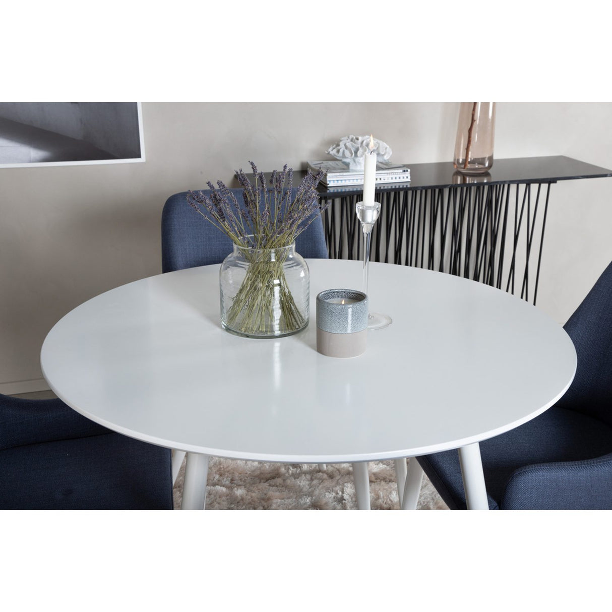 Plaza, Plaza Rund matgrupp Blå, vit, Vit, ⌀100