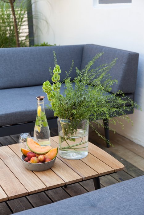 Rio Antracit/Teak Loungebord 60x120 cm