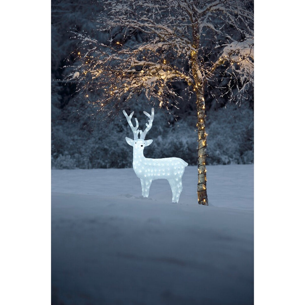 Ren akryl vita LED 130 cm Ljusdekoration Ute