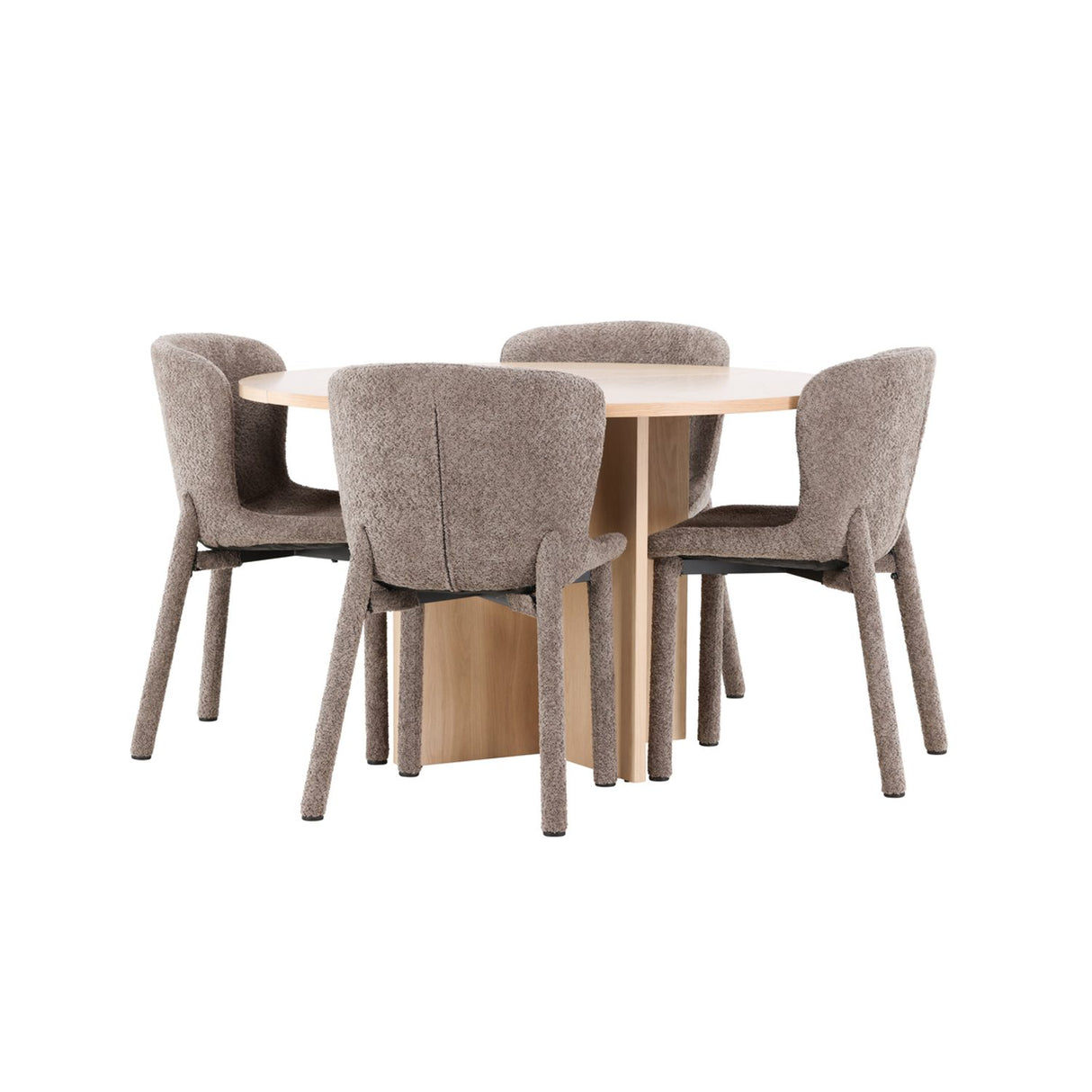 Strada, Astoria Oval matgrupp Brun, Vitputsad, 4st