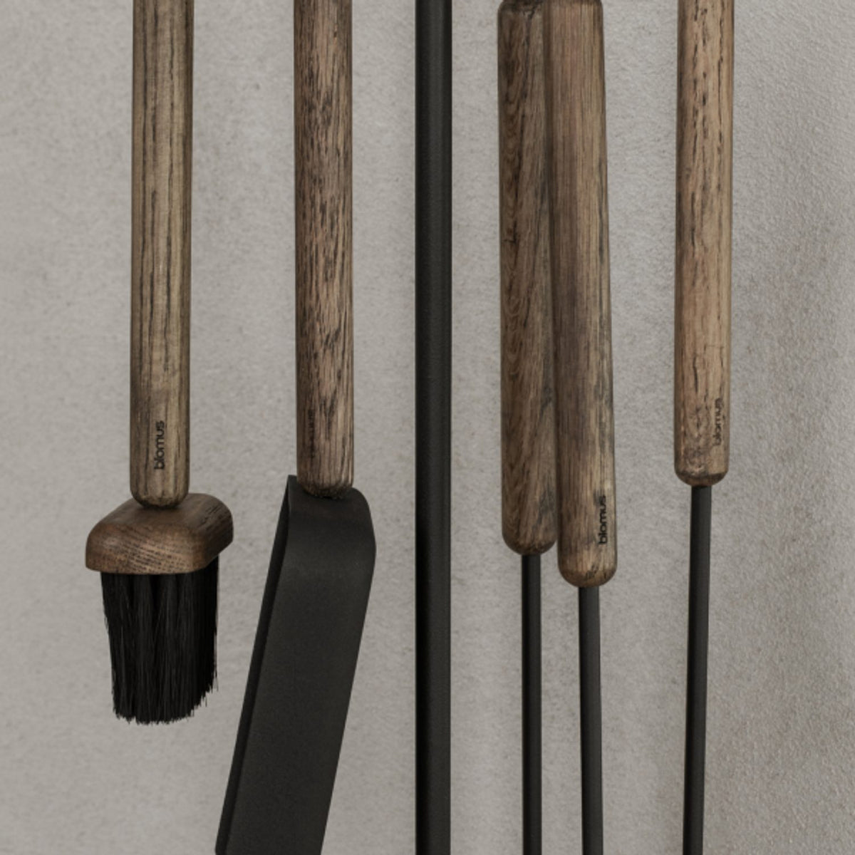 Ashi kaminverktyg 75,5 cm brun 5 delar Eldstädsset 5-delar Brun Ek