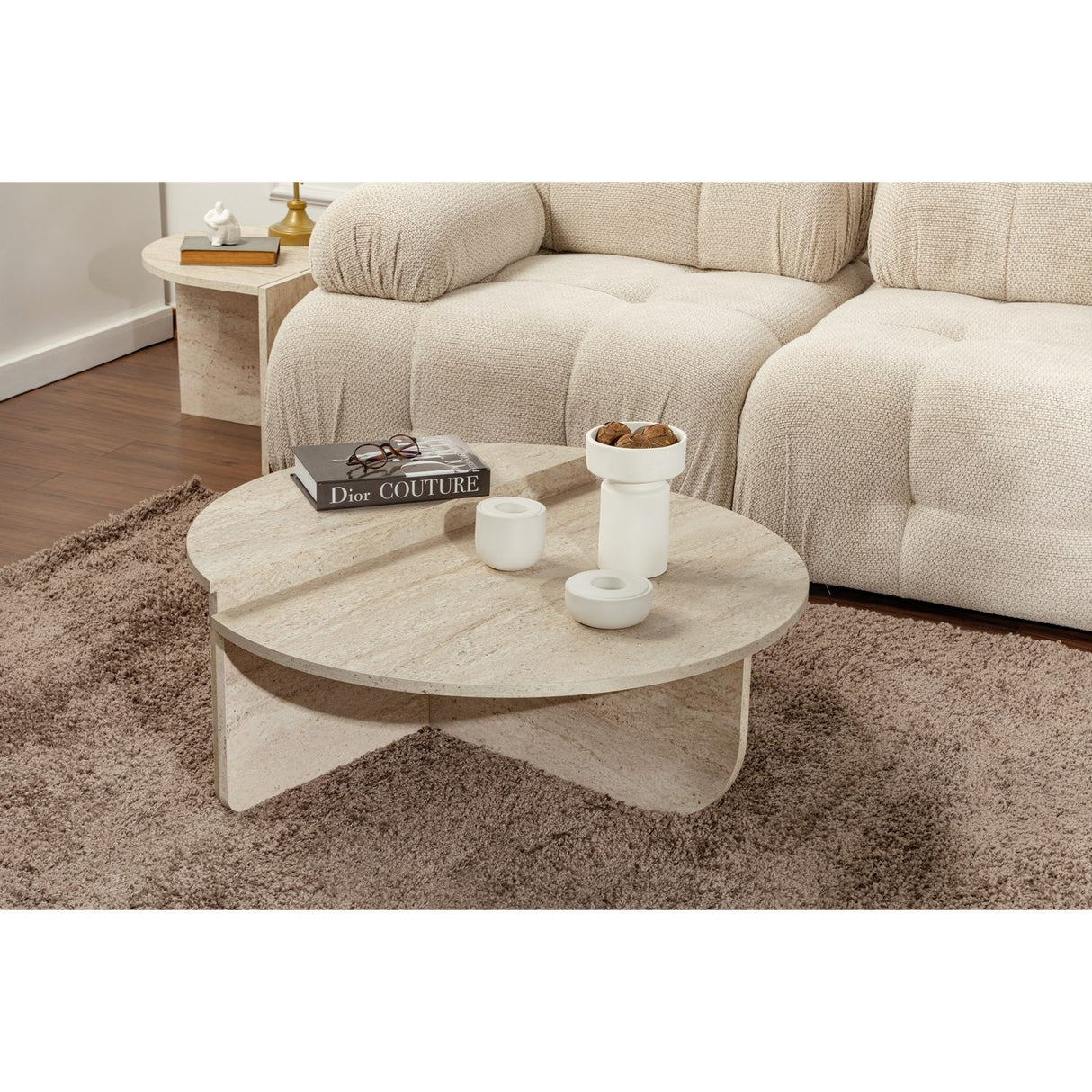 Durban (90 x 30 x 60 cm) Soffbord Travertin
