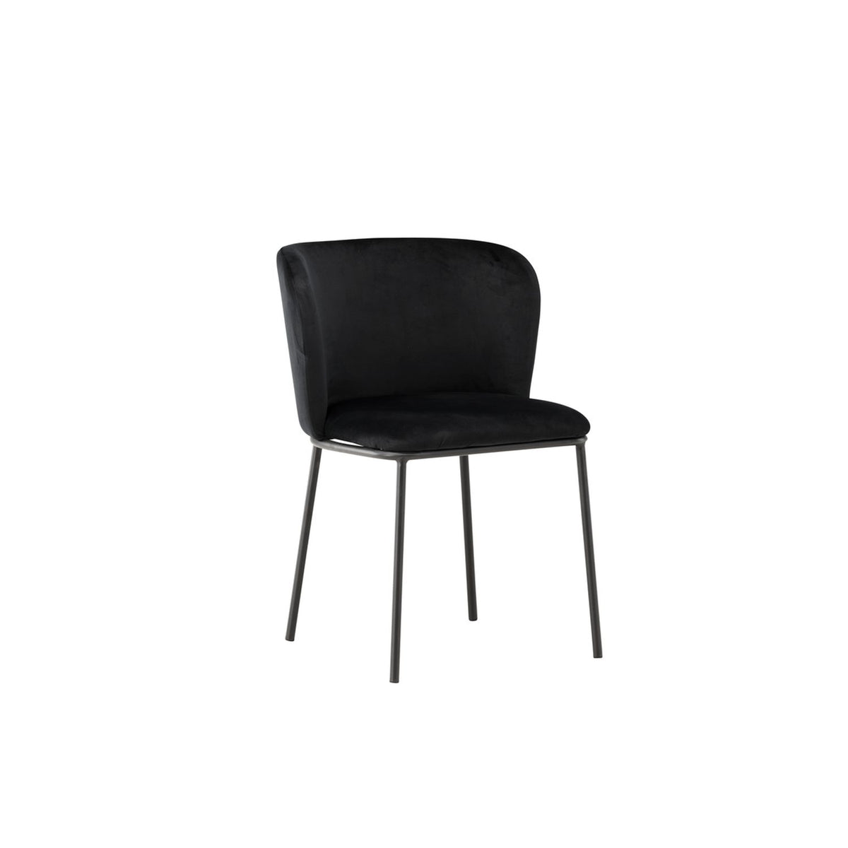 Edina Matstol Svart, Polyestersammet, 60 x 77 x 53