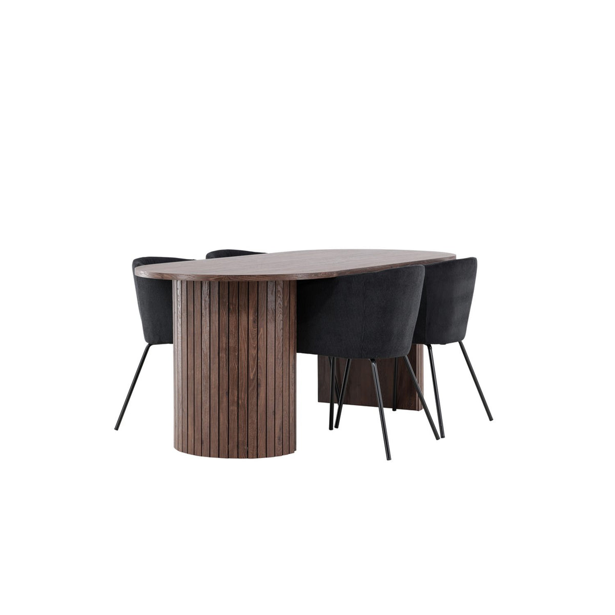 Härön, Berit Ovalt matgrupp Svart, Mocka, 200 x 90