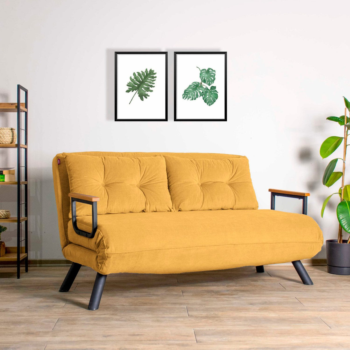 Apia 2-sits (25 x 134 x 121 cm) 2-sits bäddsoffa Senap