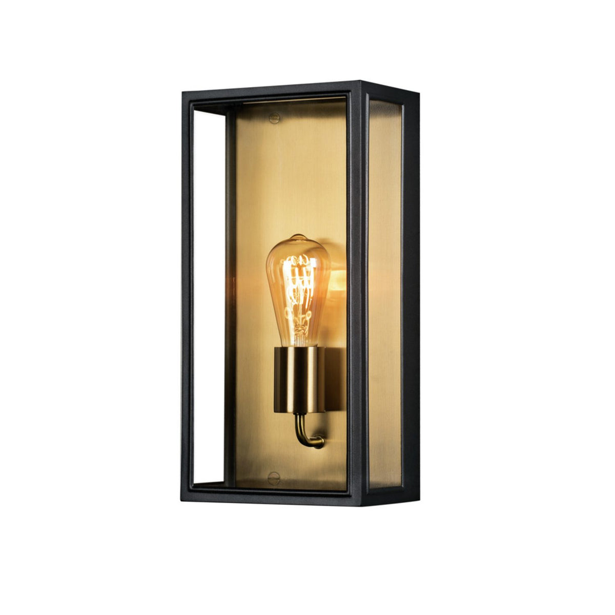 Carpi E27 Vägglampa Ute Svart/Mässing, Stor (20.5 cm)