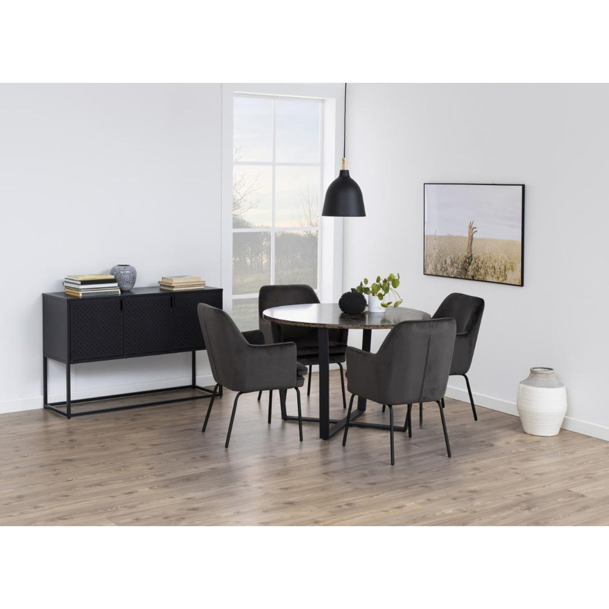 Angers Matbord Rund 110 cm Delhi-marmor