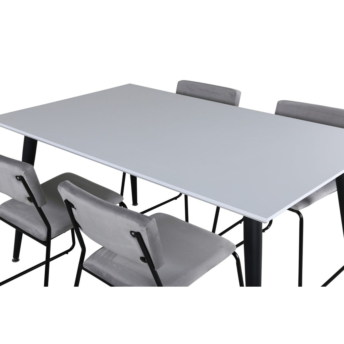 Jimmy, Kenth Rektangulär matgrupp Svart, ljusgrå, Svart,Vitt, 150 x 90