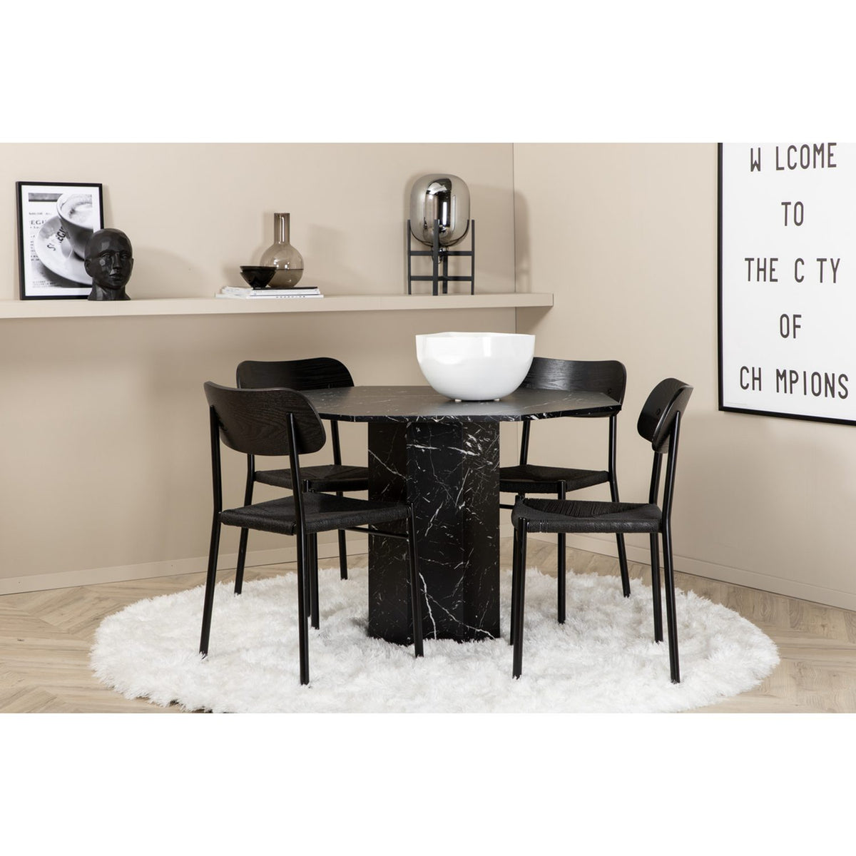Marbs, Polly Rund matgrupp Svart, Svart, ⌀110